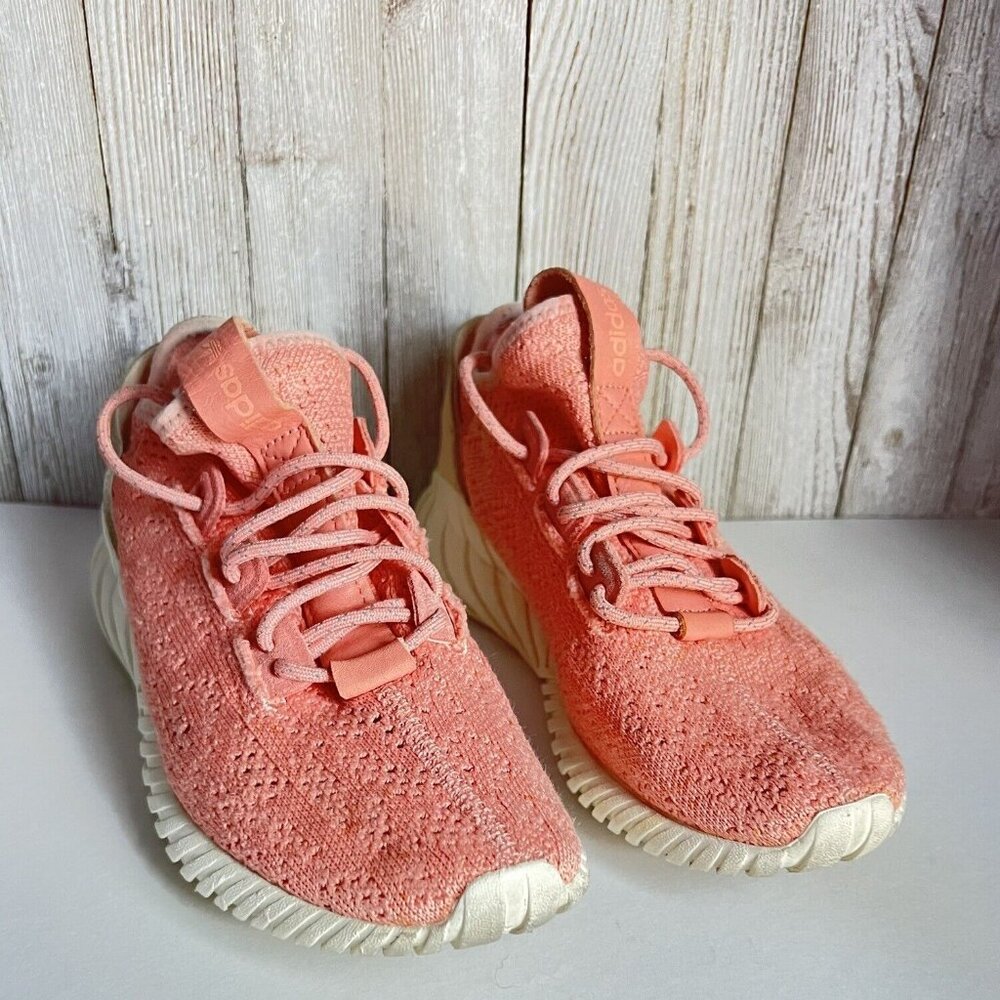 adidas Tubular Doom Sock Primeknit AC8008 Womens Pink Peach Size 4.5 run bigger